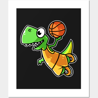 Tyrannosaurus Rex Basketball Team Sports B-ball Dinosaur design Posters and Art